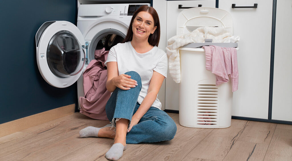 House cleaning service, home laundry and housework cleaners